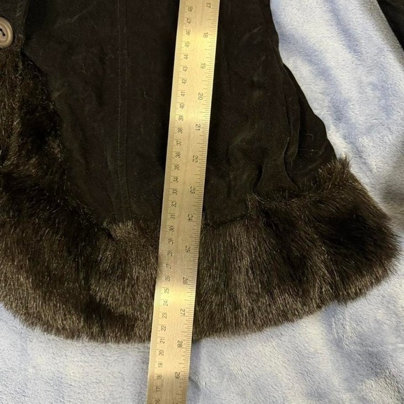 Vintage Anna Black faux fur trim jacket women size m - Picture 3 of 6
